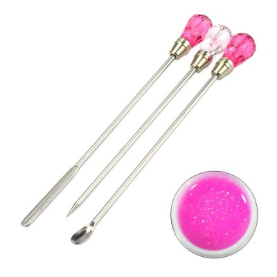 Nail Art Stirring Rod Tools Stainless Steel Acrylic Powder Liquid Uv Gel Spoon Spatula Pin Dotting Pen Nail Manicure